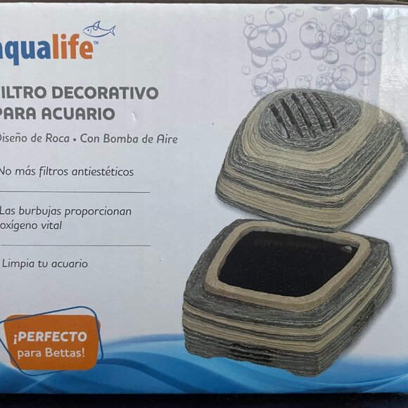 Penn-Plax Decorative Striped Rock Bubble Aquarium Filter Filtration Set - 10 Gal - Picture 5 of 5